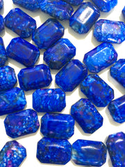 Painted ROYAL BLUE Beads - Octogon 24x16mm Large faceted acrylic nugget beads for bangle or jewelry making - Swoon & Shimmer - 2