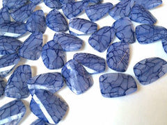 XL Large Blue crackle Gem Stone Beads - Acrylic Beads - look alike dinosaur eggs -Jewelry Making-Necklaces, Bracelets, Earrings- 40mm