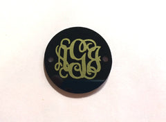 Monogram bead with vine for monogram jewelry or wire bangles