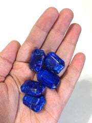 Painted ROYAL BLUE Beads - Octogon 24x16mm Large faceted acrylic nugget beads for bangle or jewelry making - Swoon & Shimmer - 4