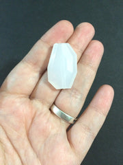 Large WHITE Beads - Faceted Irregular Shaped Clear Nugget Bead - FLAT RATE SHIPPING 32mm - Swoon & Shimmer - 3
