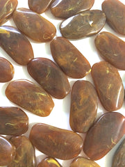 Large HOT COCOA brown Gem Stone Beads - Acrylic Beads that look stained glass for Jewelry Making-Necklaces, Bracelets, or Earrings! 45x25mm - Swoon & Shimmer - 2