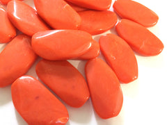 Large ORANGE PEEL Gem stone Beads - Acrylic Beads look like stained glass for Jewelry Making-Necklaces, Bracelets, or Earrings! 45x25mm Stone - Swoon & Shimmer - 2