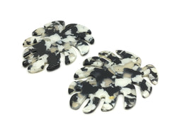 Tortoise Shell Palm Leaf Acrylic Earring Blanks, acrylic blanks, gray palm tree leaves jewelry, resin earrings, lucite plastic blanks