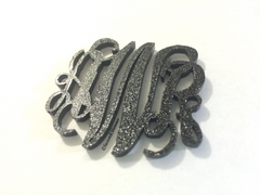 Monogram 2 Hole Acrylic Script Plaques - Wire Bangle Bracelet - Personalized Bracelet Necklace Jewelry