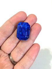 Painted ROYAL BLUE Beads - Octogon 24x16mm Large faceted acrylic nugget beads for bangle or jewelry making - Swoon & Shimmer - 3