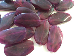 Large EGGPLANT purple Gem Stone Beads - Acrylic Beads that look stained glass for Jewelry Making-Necklaces, Bracelets, or Earrings! 45x25mm - Swoon & Shimmer - 2
