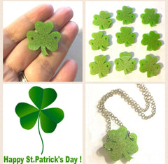 Acrylic Shamrocks, St. Patrick's Day, Green Bracelets, Green Glitter, wire bangle bracelets, jewelry making, St. Pat's Day Jewelry, shamrock