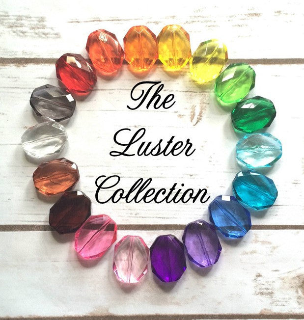 The Luster Collection - Multi Color Faceted 30mm Beads Bangle Necklace Statement Necklace Jewelry translucent big faceted crystal gems